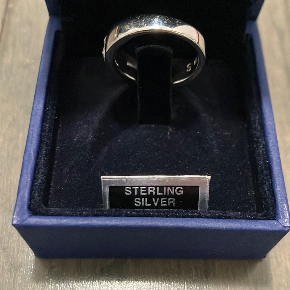 Y2K Vintage Swarovski Crystal Sterling Silver Ring Size 5 - Picture 3 of 11